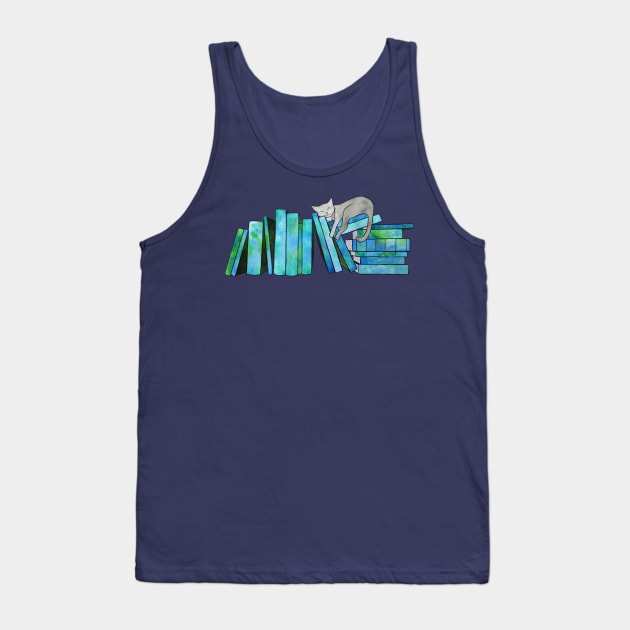 Literary Naps Blue Tank Top by DBeauteous